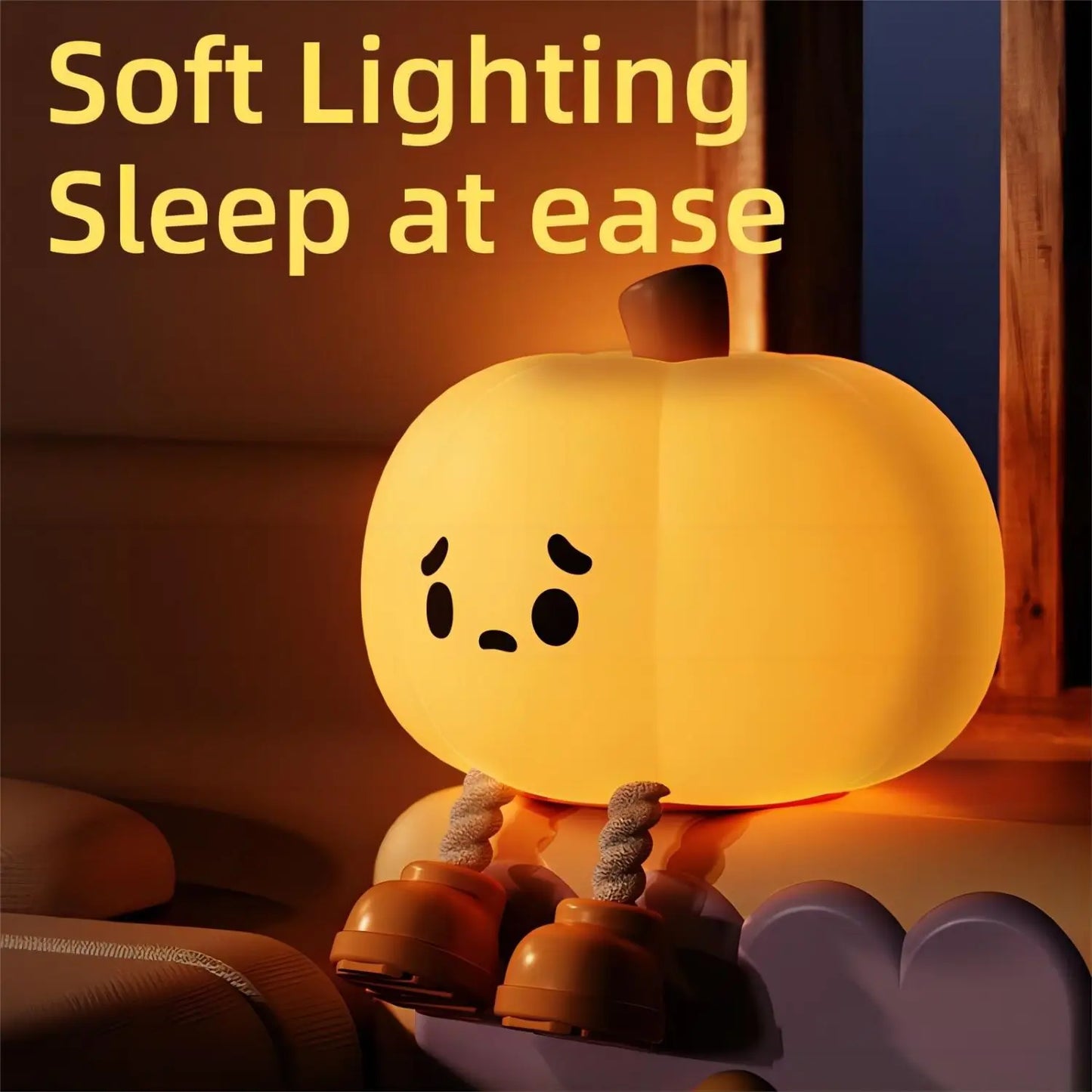 Halloween Pumpkin Night Lights Cute Soft Silicone Safe Lamp Decorations Timing Dimmable Bedside Decor Kids Baby Halloween Gifts