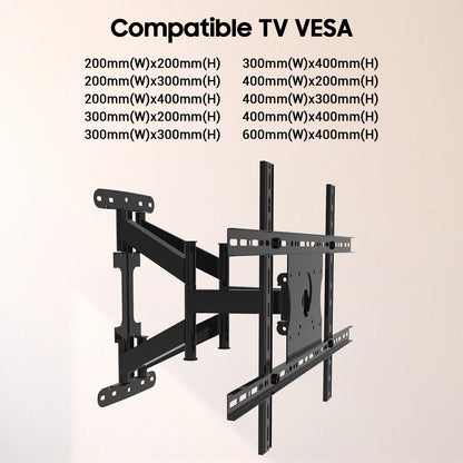 Outdoor TV Wall Mount for 40-75 Inches, Full Motion TV Mount with Flexible 6 Articulating Dual Arms