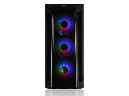 Quiet Series Gaming PC -Intel I9 11900KF Max Boost 5.3Ghz, RTX 4070 12GB, 32GB 3200Mhz DDR4, 1TB NVME M.2 SSD, 360MM AIO Liquid Cooling, ARGB Fans, Wifi/Ac, MB520 Style Case, Windows 11 Black