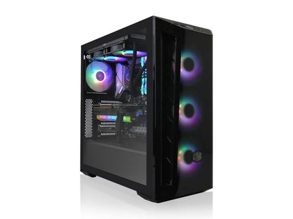 Quiet Series Gaming PC -Intel I9 11900KF Max Boost 5.3Ghz, RTX 4070 12GB, 32GB 3200Mhz DDR4, 1TB NVME M.2 SSD, 360MM AIO Liquid Cooling, ARGB Fans, Wifi/Ac, MB520 Style Case, Windows 11 Black