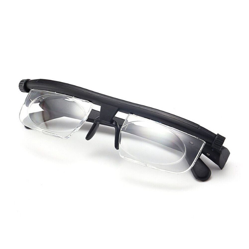 Dial Adjustable Glasses Variable Focus for Reading Distance Vision Eyeglasses US