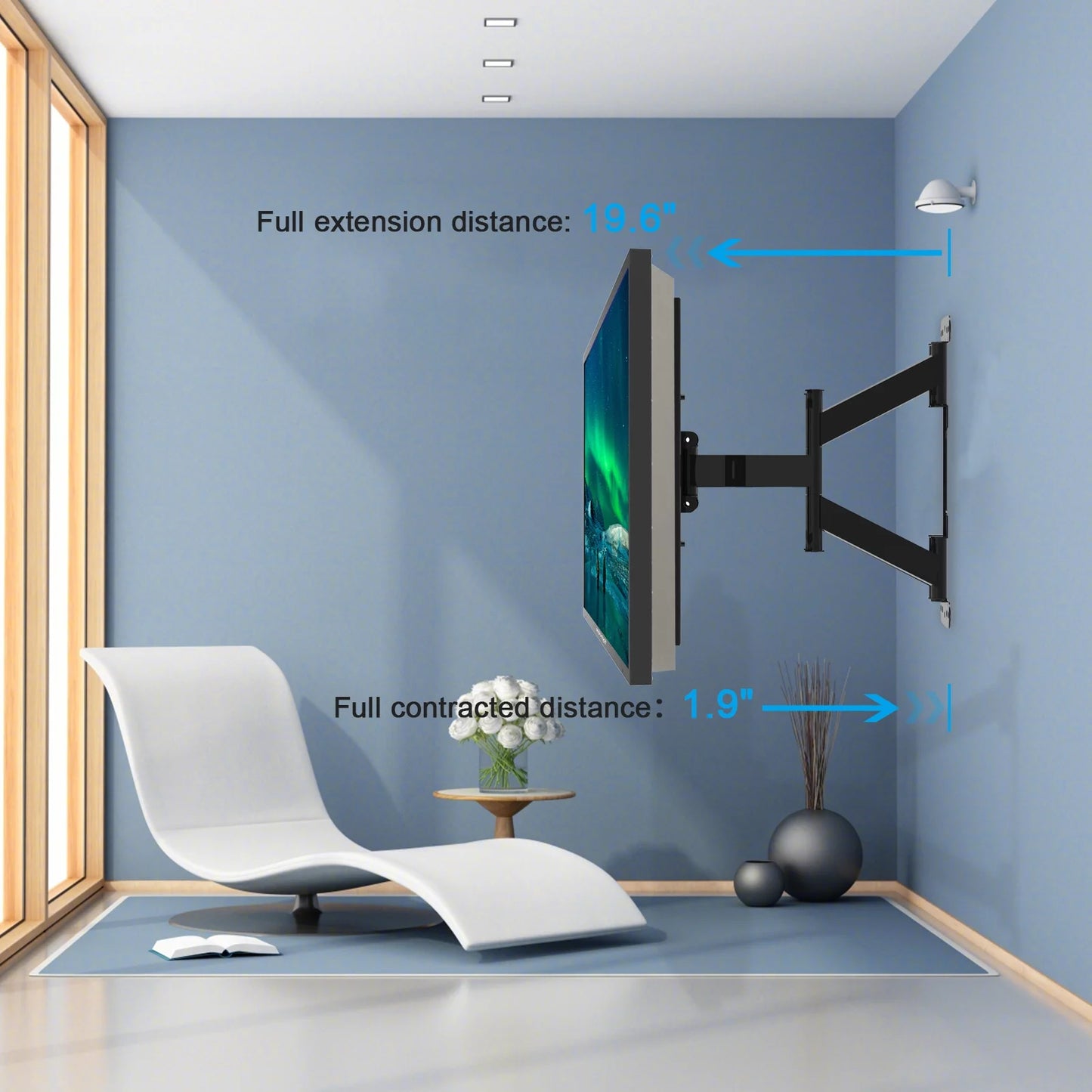 Outdoor TV Wall Mount for 40-75 Inches, Full Motion TV Mount with Flexible 6 Articulating Dual Arms