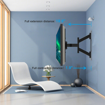 Outdoor TV Wall Mount for 40-75 Inches, Full Motion TV Mount with Flexible 6 Articulating Dual Arms