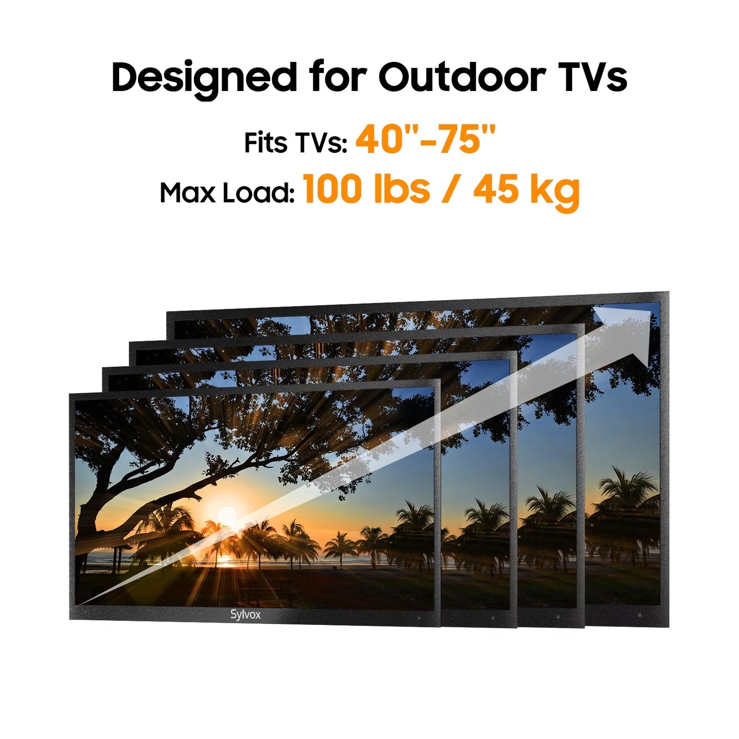 Outdoor TV Wall Mount for 40-75 Inches, Full Motion TV Mount with Flexible 6 Articulating Dual Arms