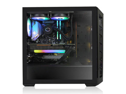 Quiet Series Gaming PC -Intel I9 11900KF Max Boost 5.3Ghz, RTX 4070 12GB, 32GB 3200Mhz DDR4, 1TB NVME M.2 SSD, 360MM AIO Liquid Cooling, ARGB Fans, Wifi/Ac, MB520 Style Case, Windows 11 Black