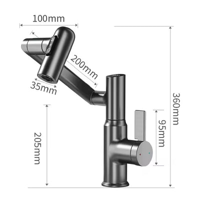 Digital Display LED Basin Faucet 360 Rotation Multi-Function Stream Sprayer Hot Cold Water Sink Mixer Wash Tap for Bathroom